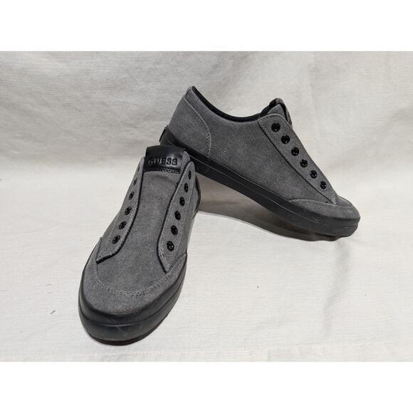 Guess Mens Casual Slip On Low Top Sneakers Sz 8 Preppy Skater Grunge gray black - Picture 1 of 7